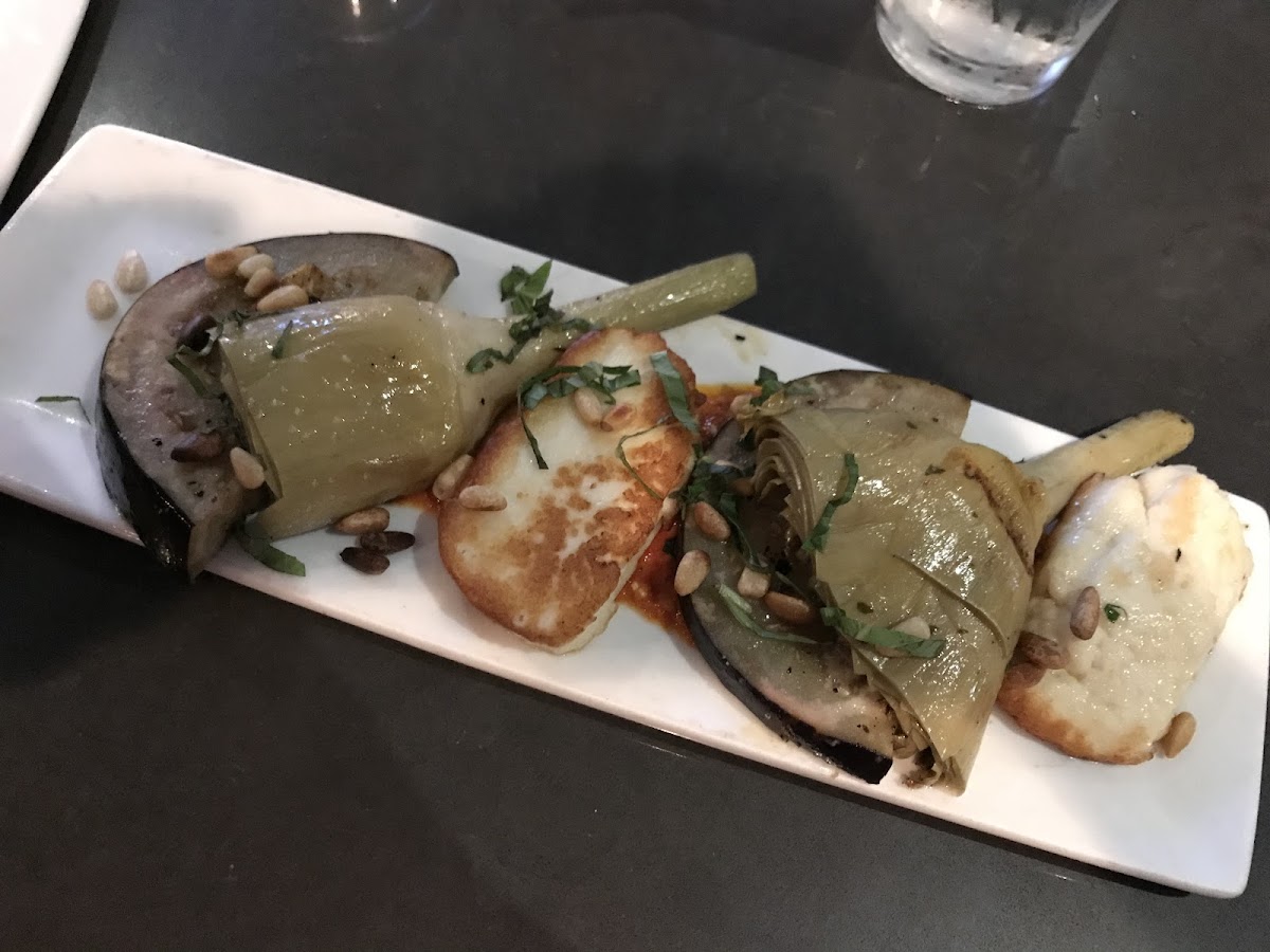 Appetizer - Roasted eggplant artichokes and mozzarella. (Mozzarella was very salty)