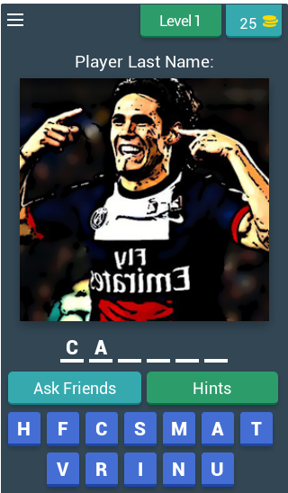 Android application Footballers Photo Quiz screenshort