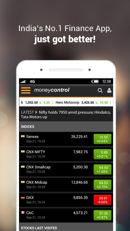 Android application Moneycontrol - Share Market | News | Portfolio screenshort