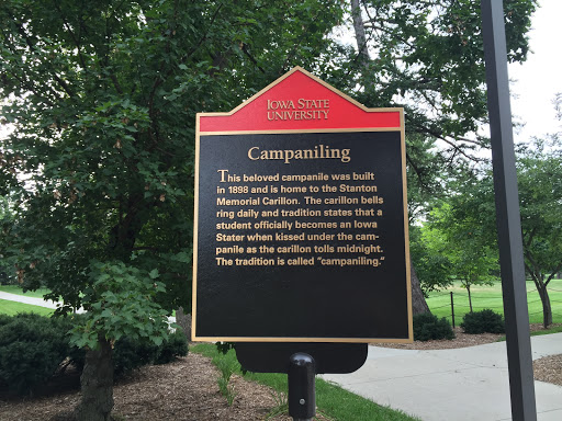 Iowa State University Campaniling This beloved campanile was built in 1898 and is home to the Stanton Memorial Carillon.  The carillon bells ring daily and tradition states that a student...