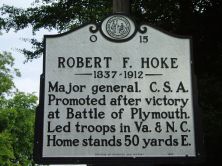 Major general, C.S.A. Promoted after victory at Battle of Plymouth. Led troops in Va. & N.C. Home stands 50 yards E.Plaque via North Carolina Highway Historical Marker Program, and is used with...