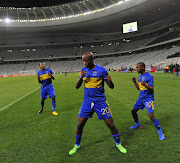 Judas Moseamedi of Cape Town City FC celebrate after scoring a goal during the Absa Premiership match against Free State Stars at Cape Town Stadium on May 05, 2017 in Cape Town, South Africa.