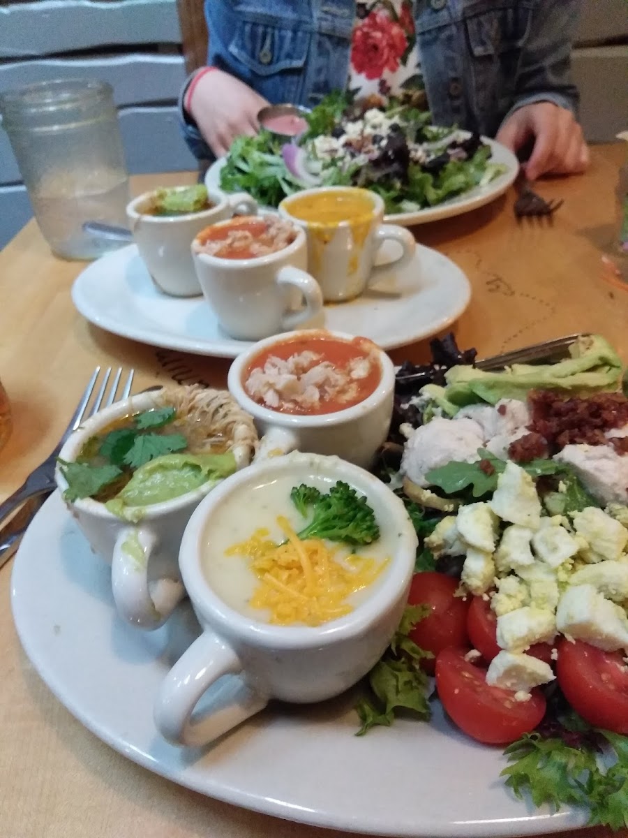 Soup samplers and salads