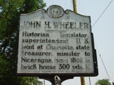 Historian, legislator, superintendent U.S. Mint at Charlotte, state treasurer, minister to Nicaragua, born 1806 in brick house 300 yds. N.Plaque via North Carolina Highway Historical Marker...