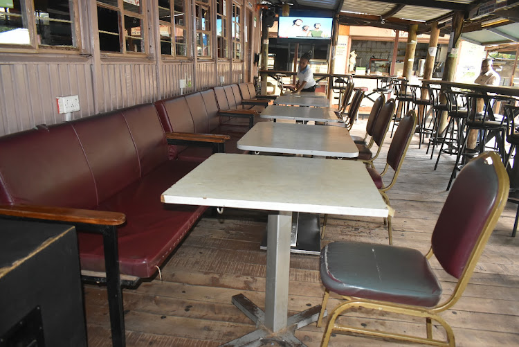 Empty seats at Bavaria Restaurant in Westlands, Nairobi yesterday/