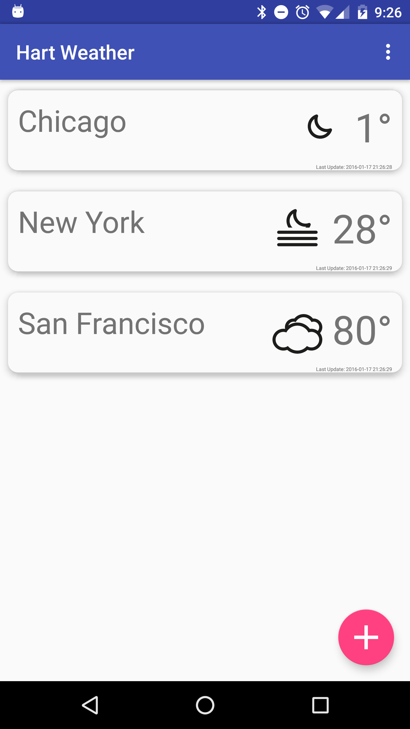 Android application Hart Weather screenshort