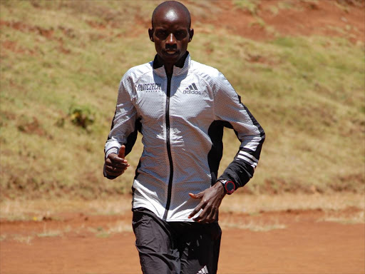 Festus Talaam in training at Kamariny Stadium in Iten. /STANLEY MAGUT