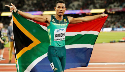 Wayde van Niekerk’s bid for a rare 400m-200m double in London was denied by a man achieving even greater antiquity