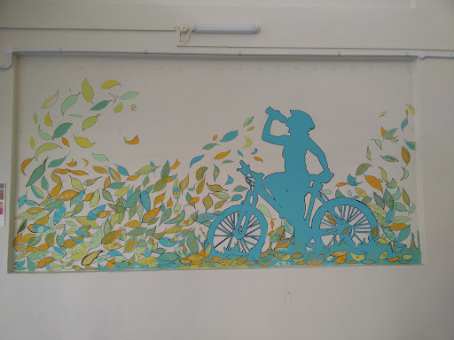 Riding Bicycle Mural (Right) 