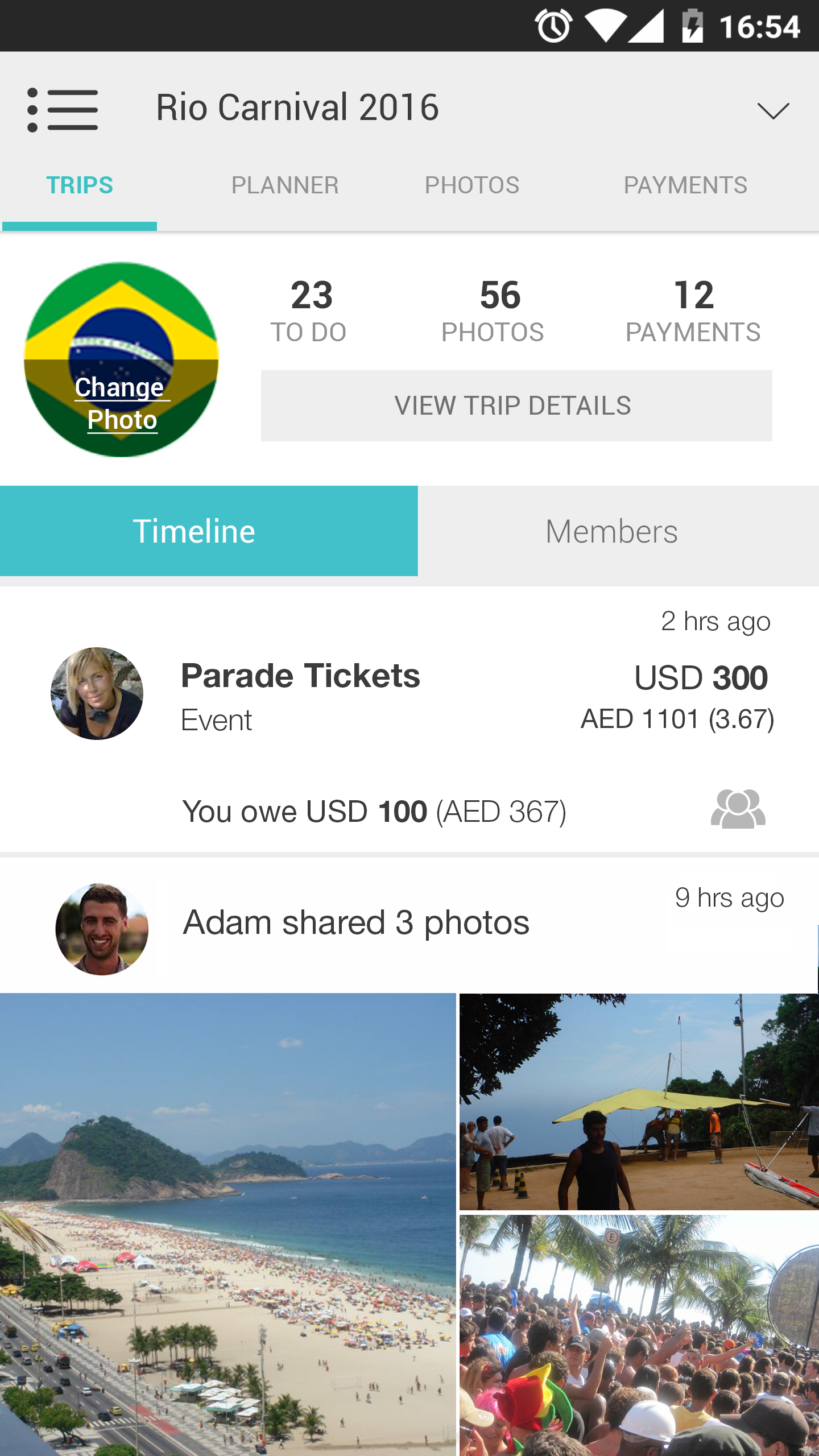 Android application GrupTrip screenshort