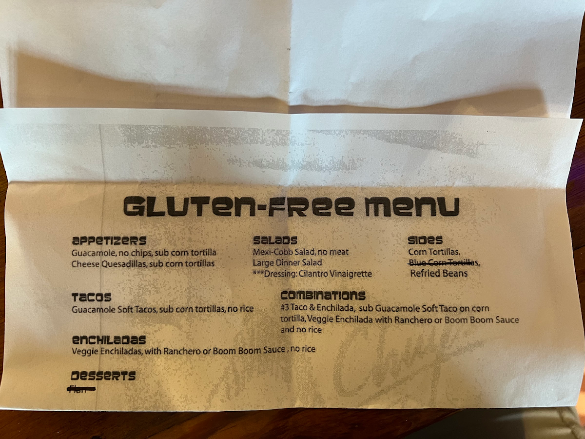 Chuy's gluten-free menu