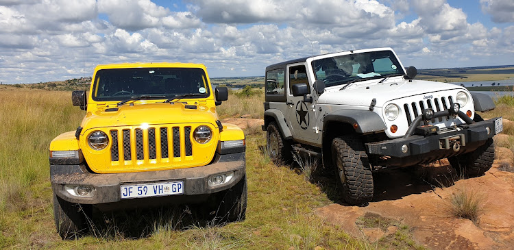 Boxy is best: Little has changed in the styling of the new-generation Wrangler, left, compared with the previous one, right. Picture: DENIS DROPPA