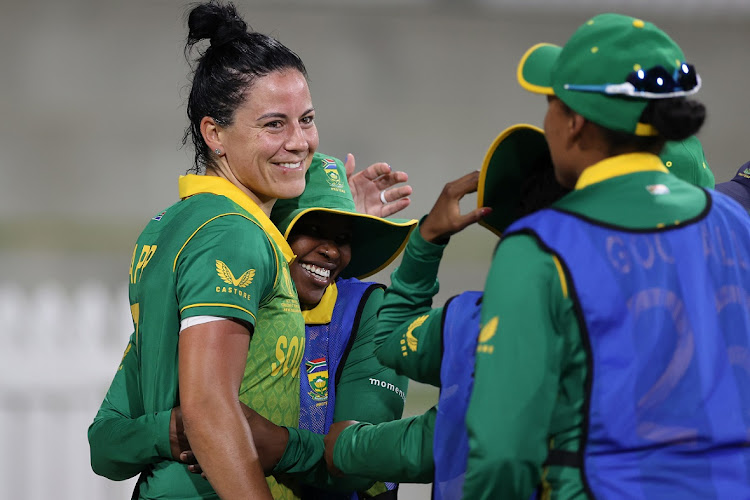 Marizanne Kapp top scored for the Proteas with 75 in their five-wicket loss in the third T20 International against Australia in Hobart on Tuesday. Picture: FIONA GOODALL/GETTY IMAGES