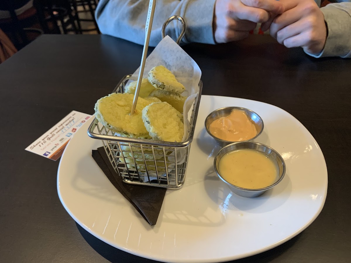 Gluten-Free Fried Pickles at 110 Grill