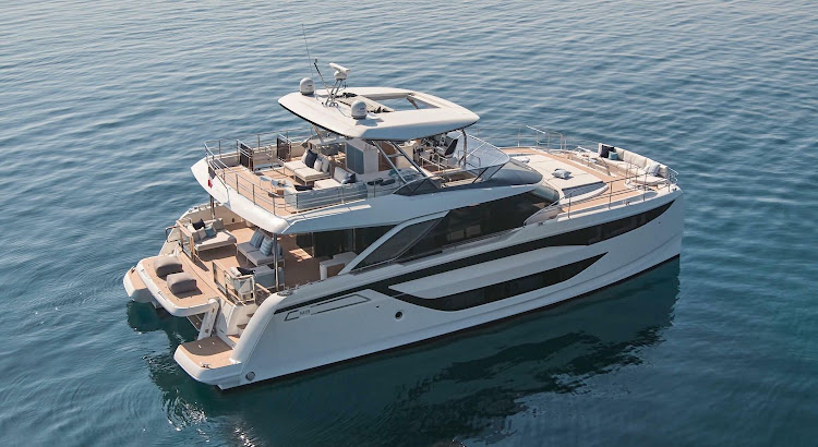 Prestige debuted its new M8 flagship yacht.