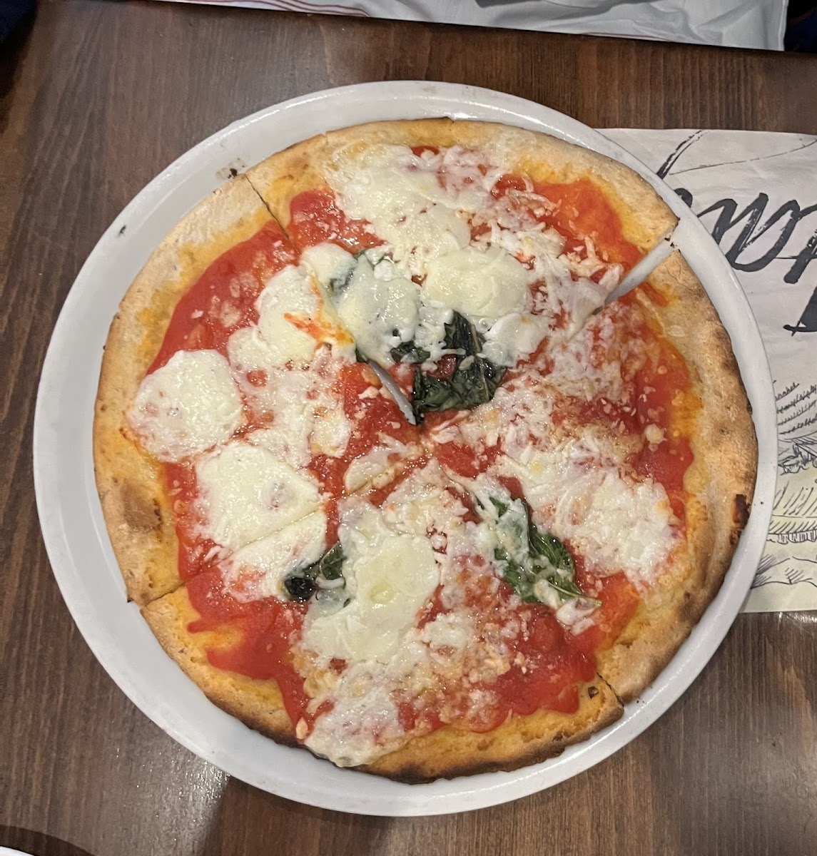GF Margherita pizza