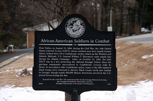Near Dalton on August 15, 1864, during the Civil War, the 14th United States Colored Troops (USCT), whose enlisted men were mostly former slaves, helped drive off a Confederate cavalry attack on...