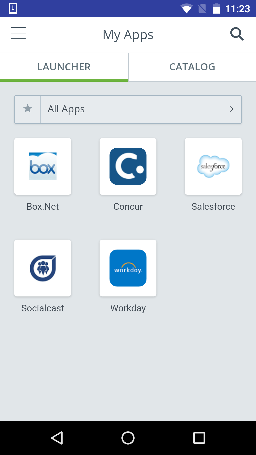Android application VMware Workspace ONE screenshort