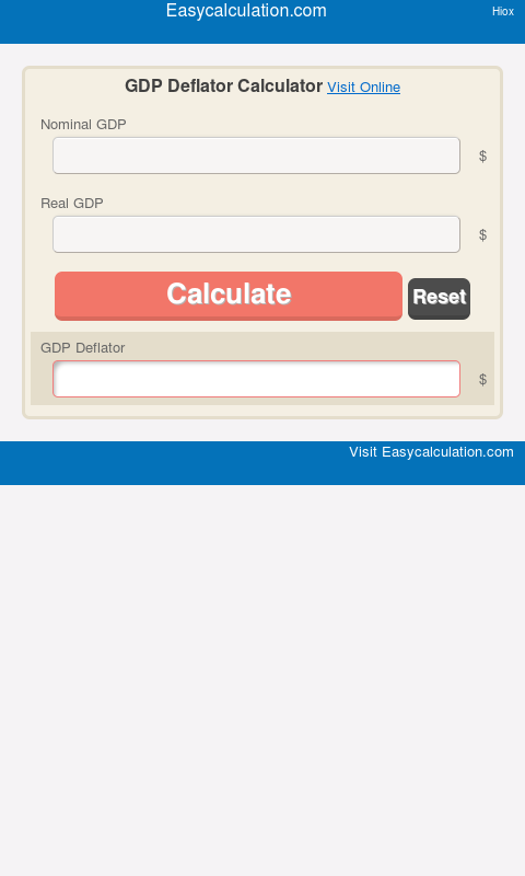 Android application GDP Deflator Calculator screenshort