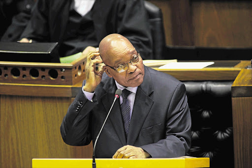 President Jacob Zuma in parliament. File photo.