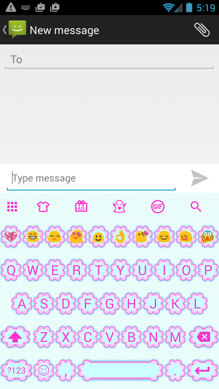 Android application Valentine Flow Emoji Keyboard screenshort