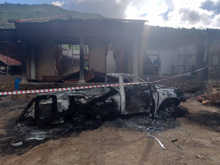 The Limpopo home where a man allegedly hacked his wife to death and then set himself alight.