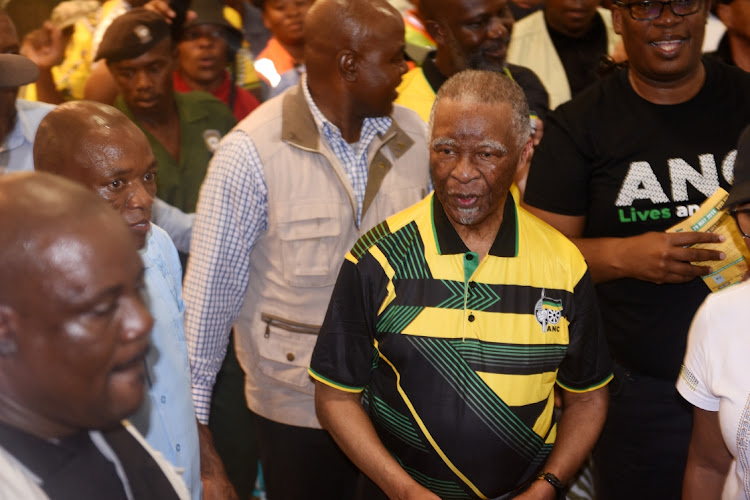 Thabo Mbeki on the campaign trail in Jabulani Mall in Soweto on April 25. Picture: Freddy Mavunda © Business Day