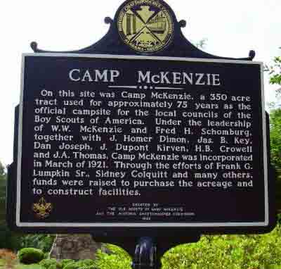 On this site was Camp McKenzie, a 350 acre tract used for approximately 75 years as the official campsite for the local councils of the Boy Scouts of America. Under the leadership of W. W....