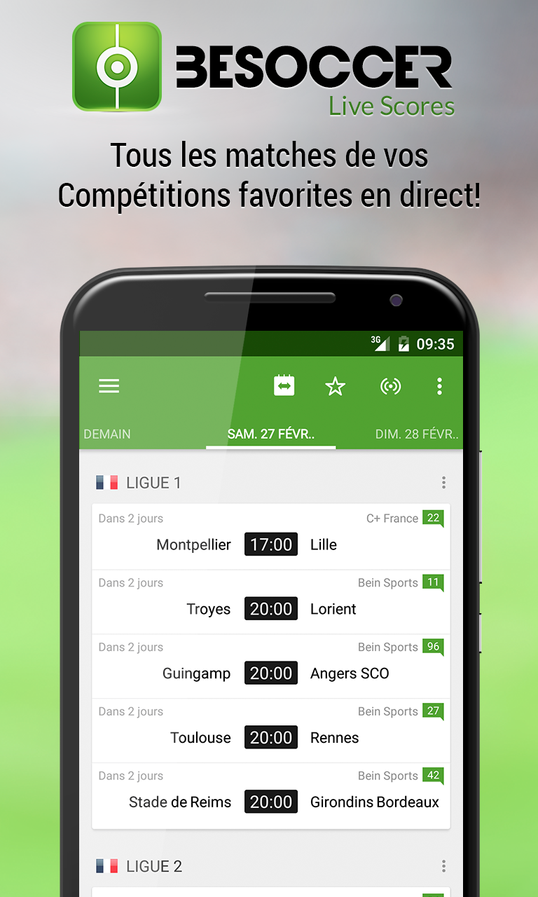 Android application BeSoccer - Soccer Live Score screenshort