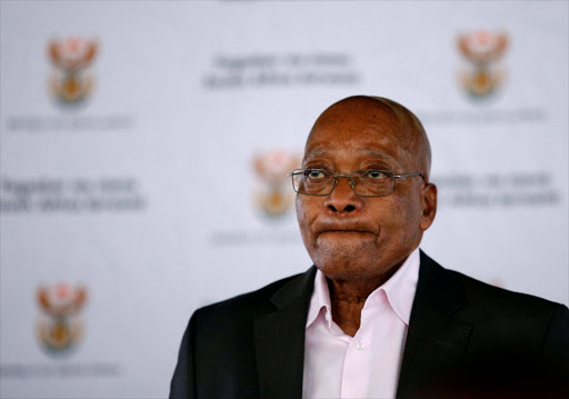 President of South Africa Jacob Zuma reacts during a rally following the launch of a social housing project in Pietermaritzburg, South Africa, April 1, 2017. Picture taken April 1, 2017. REUTERS/Rogan Ward