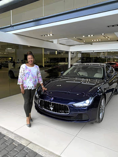 Nombasa Ntsondwa-Ndhlovu with her Maserati.
