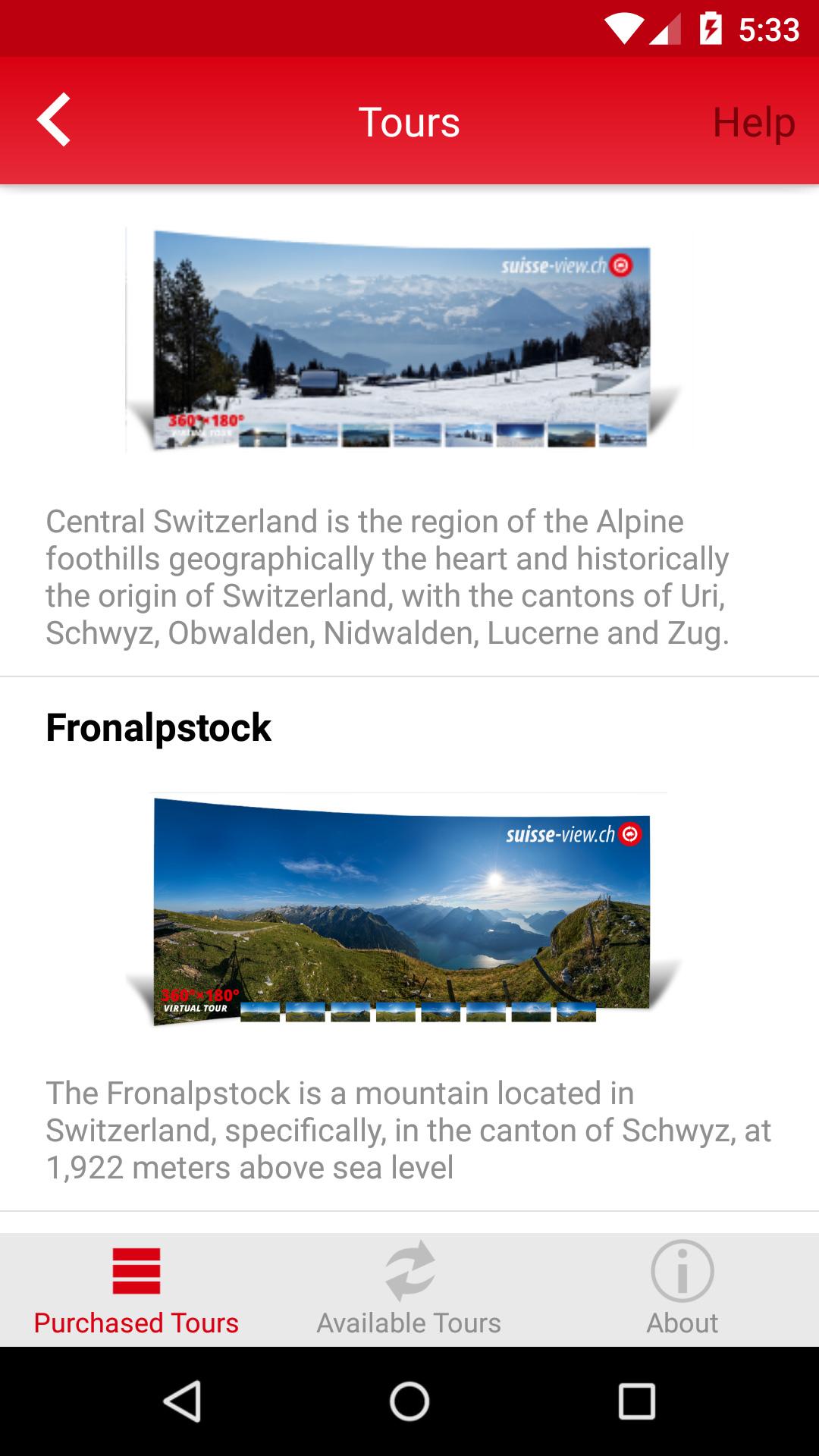 Android application Suisse-View screenshort
