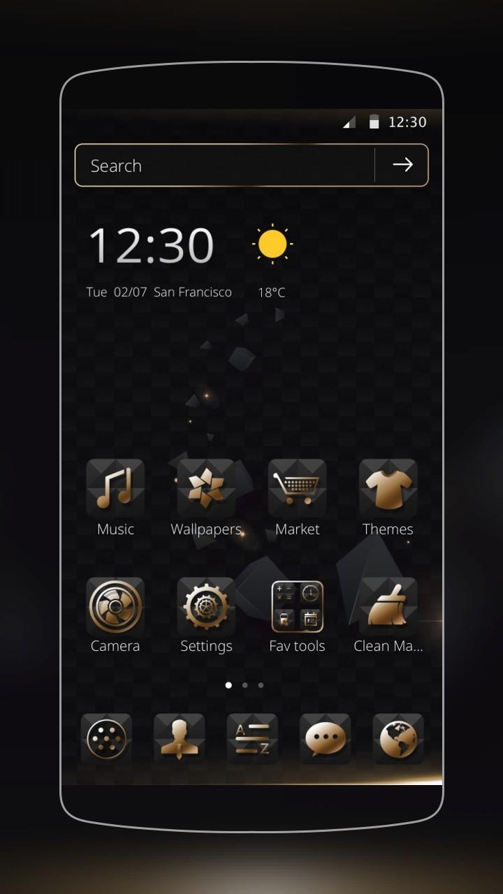 Android application Golden 3D Space Tech screenshort