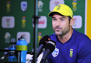 Dean Elgar of the Proteas during the South African national men's cricket team training session and press conference at PPC Newlands Stadium on March 19, 2018 in Cape Town, South Africa.