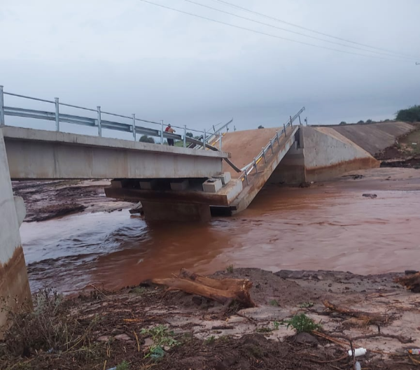 The Paai bridge on Thursday morning after the floods had subsided.