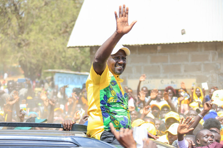 Deputy President William Ruto speaking to the residents of Tapach in West Pokot county on Janurya 21, 2022.