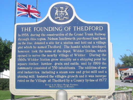 In 1858, during the construction of the Grand Trunk Railway through this region, Nelson Southworth purchased land here on the line, donated a site for a station and laid out a village plot named...