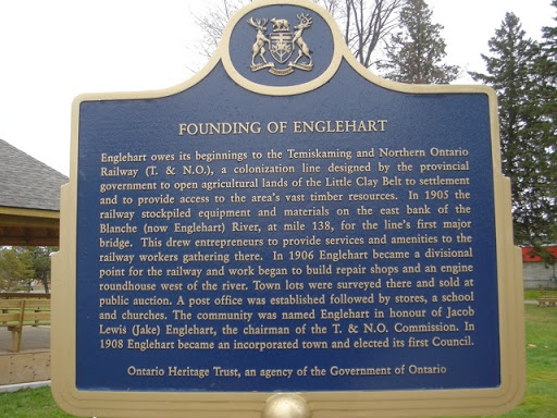 Englehart owes its beginnings to the Temiskaming and Northern Ontario Railway (T. & N.O.), a colonization line designed by the provincial government to open agricultural lands of the Little Clay...