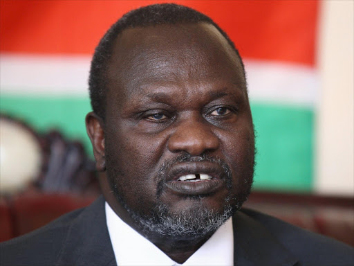 South Sudan's rebel leader Riek Machar addresses a news conference in Ethiopia's capital Addis Ababa, October 18, 2015. Photo/REUTERS