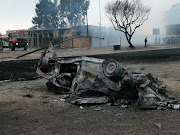 A bakkie which drove through the gas cloud was completely destroyed.