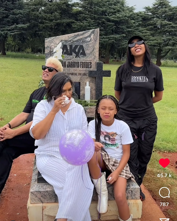 The Forbes family at the Westpark Cemetery in Johannesburg, South Africa celebrating what would have been Kiernan Forbes alias AKA on January 29, 2024