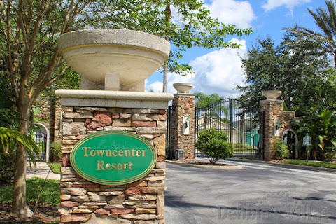 Entrance to Town Center Resort, a peaceful gated community close to Disney World