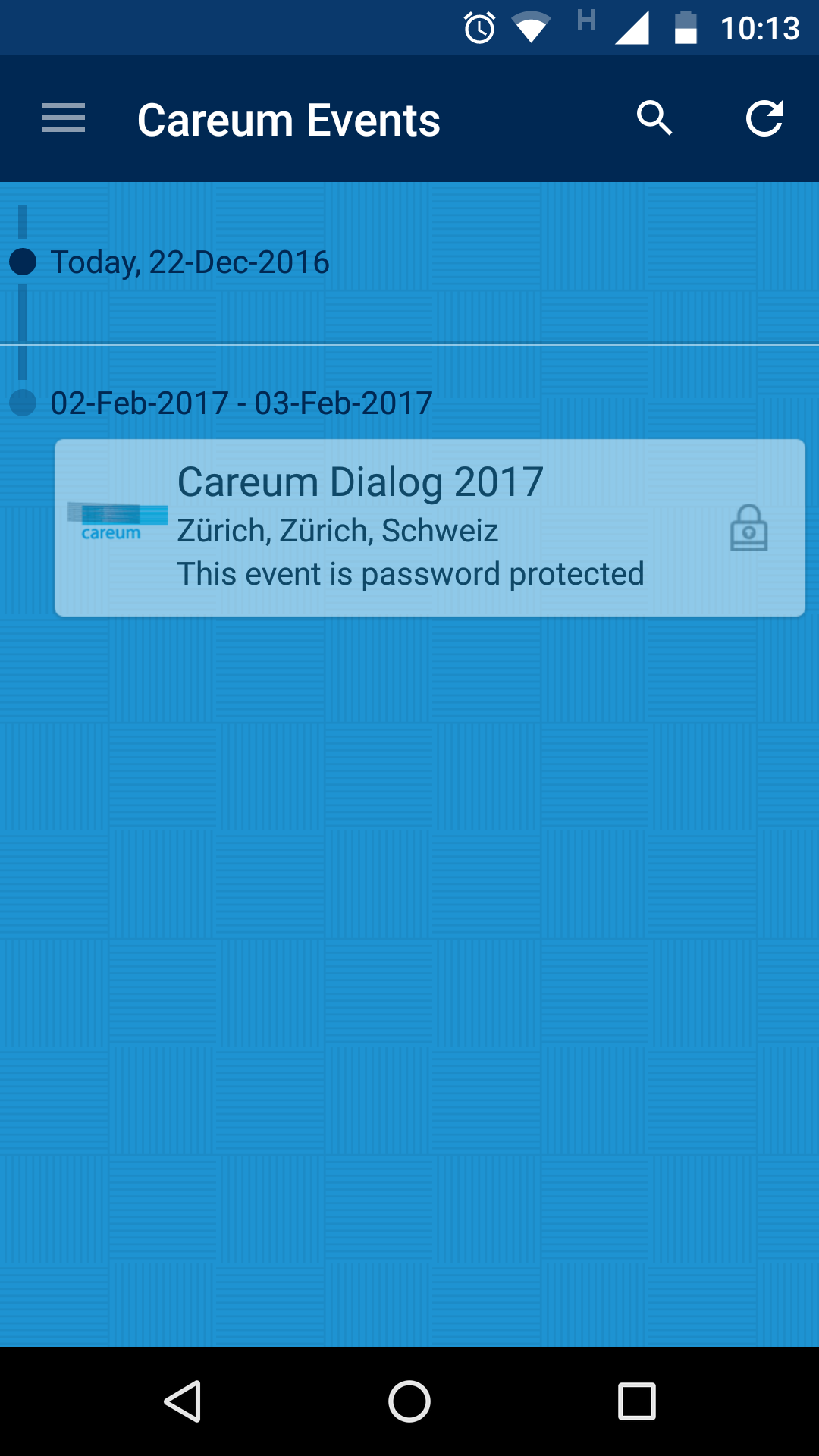 Android application Careum Events screenshort
