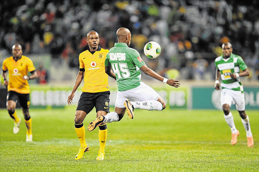 RISING TO THE CHALLENGE: Letsie Koapeng of Bloemfontein Celtic takes control during the Absa Premiership match between his side and Kaizer Chiefs at Free State Stadium in Bloemfontein last night Picture: CHARLE LOMBARD/GALLO IMAGES