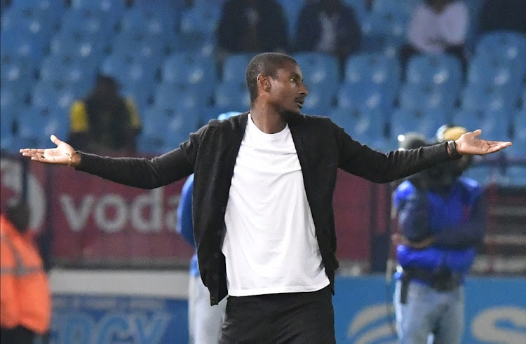 Mamelodi Sundowns coach Rulani Mokwena during the DStv Premiership match against TS Galaxy at Loftus Versfeld on Monday night.