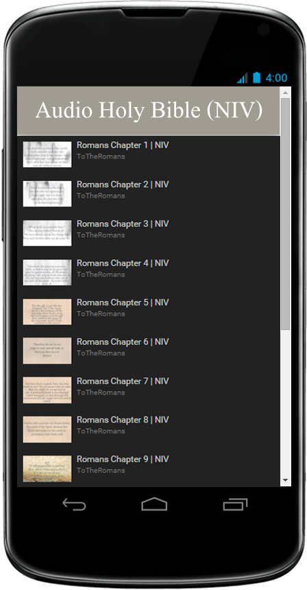 Android application NIV Audio Bible Free App screenshort