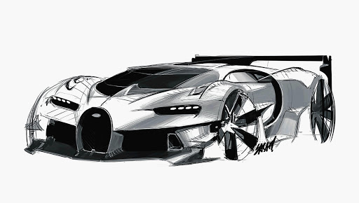 A sketch of what the new Bugatti Chiron is expected to look like.