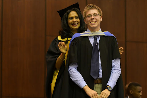 Keaton Harris graduating at the University of the Western Cape - Image: UWC