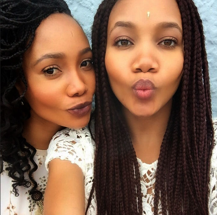 TV and radio personality Azania Mosaka and her daughter Shamiso