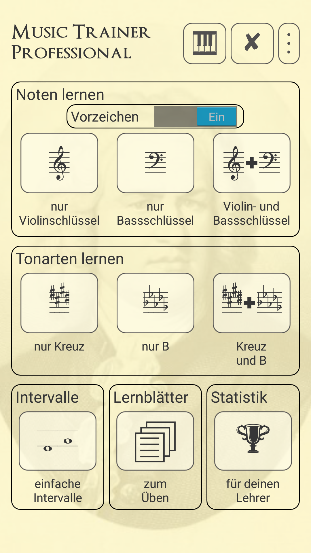 Android application Music Trainer Professional PRO screenshort
